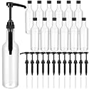 Maxdot 12 Pcs 25 oz Plastic Syrup Bottles with Pump Syrup Dispenser, Black