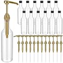 Maxdot 12 Pcs 25 oz Plastic Syrup Bottles with Pump Syrup Dispenser, Gold
