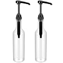 Maxdot 2 Pcs 25 oz Plastic Syrup Bottles with Pump Syrup Dispenser, Black