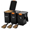 Maxdot 3 Sets 22lb Dry Pellet Storage Bin Kit with Scoops and Labels
