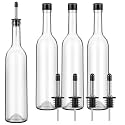 Maxdot 4 Pcs Syrup Bottle Long Neck Glass with Pour Spout, Liquor Syrup