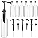 Maxdot 6 Pcs 25 oz Plastic Syrup Bottles with Pump Syrup Dispenser, Black
