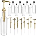 Maxdot 8 Pcs 25 oz Plastic Syrup Bottles with Pump Syrup Dispenser, Gold