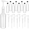 Maxdot 8 Pcs 25 oz Plastic Syrup Bottles with Pump Syrup Dispenser, White