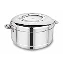 MAXFRESH Stainless Steel Hotpot Royal RHP3500 Insulated Hot Box for Roti, Rice, Curry, Premium Food Warmer Casserole, Double Wall Design, Silver Finish, Ideal for Dining &amp; Kitchen