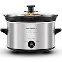 Maxi-Matic MST-275XS Electric Oval Slow Cooker, 2 Qt, Stainless Steel