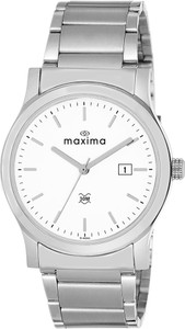 maxima attivo collection date display premium ss strap analog watch  - for men