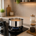 Maxima Triply Stainless steel tope with lid Tope/Bhagona/Patila with Lid 2.2 L capacity 18 cm diameter (Triply, Stainless Steel, Induction Bottom)