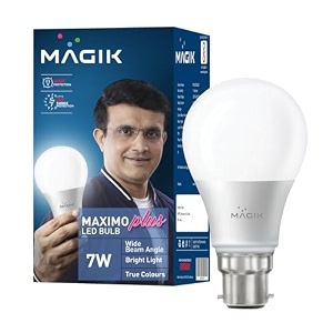 magik maximo plus 5w led bulb  cool white 6500k  b22 base  energy efficient with 4kv surge protection  long life led  pack of 1
