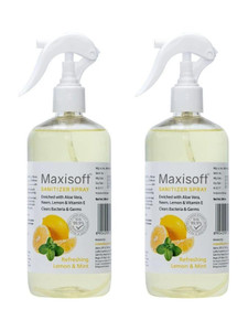 maxisoft  spray lemon  mint  instant germ kill  daily hygiene protection hand sanitizer bottle