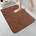 MAXOSHINE Microfiber Bathroom Mat Anti Skid-Highly Absorbent Super Soft Door Mats for Home Kitchen Living Room-2000 GSM Floor Mat-40 x 60 cm (Diamond-Brown)