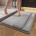 MAXOSHINE Microfiber Bathroom Mat Anti Skid-Highly Absorbent Extra Soft Memory Foam Door Mats for Home Kitchen Living Room-40x60 cm Floor Mat (Grey)