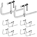 MAXPOWER 10-pieces F Clamp Set, 12" Jaw Opening, 4-3/4" Throat