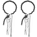 MAXPOWER 9-Inch Locking Chain Clamp with 19.7-Inch Chain, 2 Pack