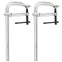 MAXPOWER 2-Pcs 12-inch F Clamp, 4-3/4" Throat, Forged Full Steel Bar Clamp