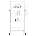 Maxtek Rolling White Board 44 x 28in,Height Adjustable Whiteboard on Wheels