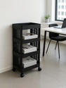 MAXTID 4 compartment Black Magazine & Newspaper Racks Plastic Cutlery Drawer Divider