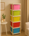 MAXTID 5 component Multicolor Modular Drawer Organizer for Parlour, school Drawer Divider