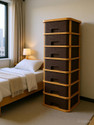 MAXTID 7 Brown Nakoda Plastic Wardrobe Clothes:Versatile Cupboard Free Standing Drawer Divider
