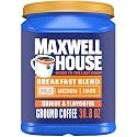 Maxwell House Ground Coffee, Breakfast Blend Mild Roast, Canister, 38.8 Ounce (Pack of 6)