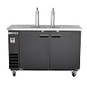 MAXX Cold Dual Tower Beer Dispenser, 61" W, 14.2 cu. ft., 2 Barrels/Kegs (402L) Storage Capacity, in Black with Stainless Steel Top (MXBD60-2BHC)