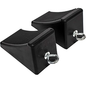maxxhaul 50011 rubber wheel chock with eyelet 6-1234 x 3-3434 x 434 2 pack