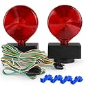MAXXHAUL 12V Magnetic Towing Light Kit – Dual Sided Red Brake & Amber Flasher – For RVs, Utility Trailers, Boat Trailers, Flatbeds and More (80778)