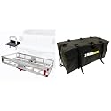 MaxxHaul Aluminum Cargo Carrier with Tightener - 500 lb Capacity 47.25" x 20.25" x 6" Inner Dimensions + Soft Shell Carrier Bag - Water Resistant 47" x 20" x 20"