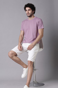 MaxzoneEcommerce Solid Men Round Neck Purple T-Shirt