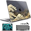 May Chen for M5 MacBook Air 13.6 Inch Case 2026 2025 2024-2022 Release M5 A3449 M4 A3240 M3 A3113 M2 A2681, Plastic Hard Shell Case for MacBook Air 13.6" with Retina Display, Black Sea Wave