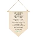 May The Lord Bless You-Scripture Farmhouse Botanical-Bible Verse Sign-Flag Decor Gift for Baby Boys Girls Newborn Kids-Banner Pennant Wall Sign Gift for Nursery Baby Room Playroom Bedroom
