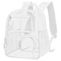 MAY TREE Clear Backpack Stadium Approved, 12x10x6 Small Clear Bag, White