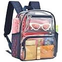 MAY TREE Clear Backpack Stadium Approved, 12x10x6 Small Clear Bag, Navy