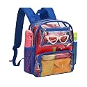 MAY TREE Clear Backpack Stadium Approved, 12x10x6 Small Clear Bag, Blue
