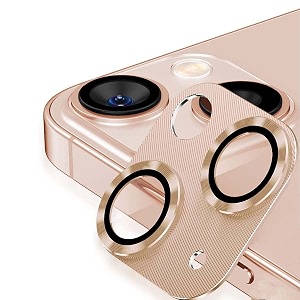 mayaballe aluminium alloy 3d camera lens protector compatible for iphone 14iphone 14 plusanti-scratch premium tempered glass film aluminium alloy 3d lens ring cover-gold