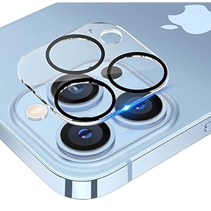 mayaballe camera lens protector compatible for iphone 13 proiphone 13 pro max anti-scratch  premium 9h tempered glass film lens ring cover-transparent pack of 1