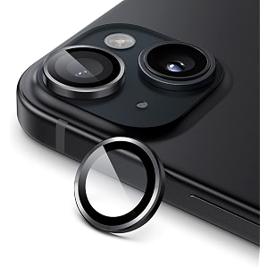 mayaballe camera lens protector compatible for iphone 15iphone 15 plusanti-scratch premium tempered glass film aluminium alloy lens ring cover-black