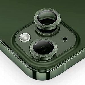 mayaballe camera lens protector compatible for iphone 13iphone 13 minianti-scratch premium tempered glass film aluminium alloy lens ring cover-blue