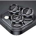 MAYABALLE® Camera Lens Protector Compatible For iPhone 13 Pro/iPhone 13 Pro Max,[Anti-Scratch] Premium Tempered Glass Film Aluminium Alloy Lens Ring Cover-Black