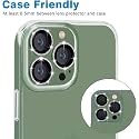 MAYABALLE® Diamond Camera Lens Protector Compatible For iPhone 13 Pro/iPhone 13 Pro Max, [Anti-Scratch] Premium Tempered Glass Film Aluminium Alloy Lens Ring Cover-Green Diamond