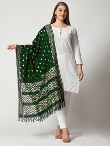 Maya Son Art Silk Checkered Dark Green