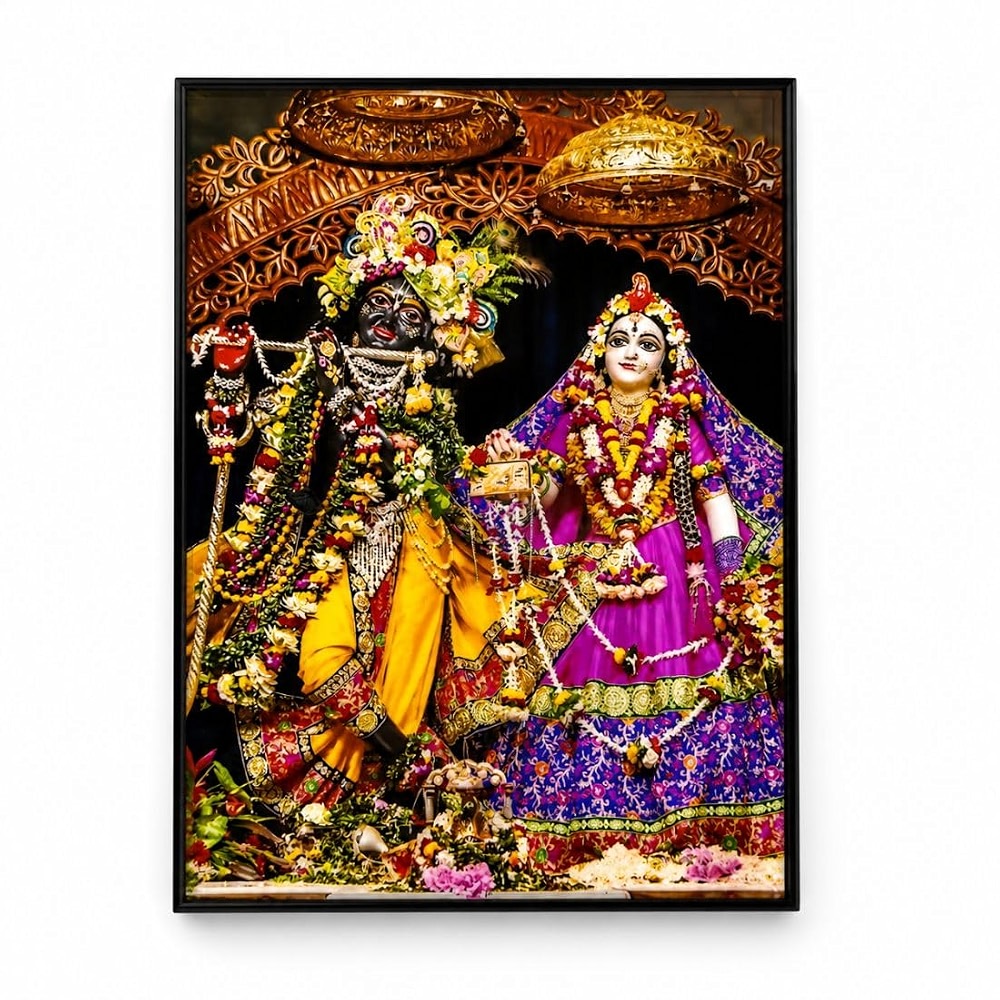 MAYAPURI Iskcon Radha Krishna Framed, Religious Painting | Home ...