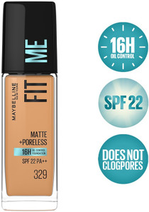 maybelline new york matte  poreless foundation natural matte - shade 329 foundation