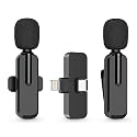 MAYBESTA Wireless Lavalier Microphone for iPhone, iPad, Android - Bluetooth Lapel Phone Mic for Video Recording - Mini Clip on Microphones for YouTube Podcast Interview(2-in-1 Port)