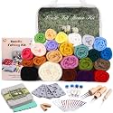 Mayboos Needle Felting Kit, 24 Colors Wool Roving Set with Felting Needles