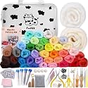 Mayboos Needle Felting Kit, 42 Colors Wool Roving Set