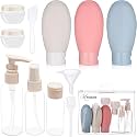 MAYCREATE 11pcs Travel Bottles for Toiletries, Refillable Set