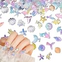 MAYCREATE® 8PCS Heart Nail Art Stickers, Black White Pink 3D Self Adhesive