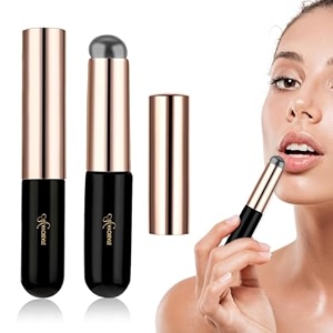maycreate 2pcs silicone lip applicator brush with cap black