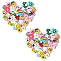 MAYCREATE® 60pcs Clog Slippers Charms Assorted Cartoon Rubber Charms for Girls &amp; Boys, DIY Fashion Colorful Shoe Decoration, Durable PVC Accessories for Casual Clogs, Wristbands &amp; Bracelets